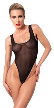 Body, schwarz aus transparentem Powernet